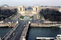Palais de Chaillot built for 1937 Paris Exposition seen from Eiffel Tower. Paris, France