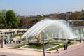 Trocadero Fountain below Palais de Chaillot. Paris, France