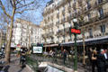 Place du Trocadéro metro entrance & cafes. Paris, France.
