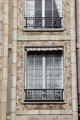 Facade details of apartment at 25 bis rue Franklin. Paris, France.