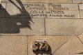 Engraved wall architect's signature at Castel Béranger Hector Guimard. Paris, France.