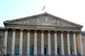 Columns & pediment added to Palais Bourbon under Napoleon's First French Empire to serve as French National Assembly. Paris, France.