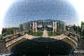 La Géode geodesic dome IMAX theatre at Parc de la Villette. Paris, France.