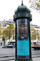 Morris column classic advertising street furniture of Paris. Paris, France.