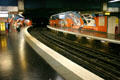 Curved RATP metro station. Paris, France.