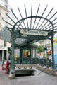 Covered version of Guimard's Paris Metro entrance, now extremely rare. Paris, France.