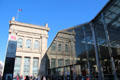 Glass facade of extension of Gare du Nord. Paris, France.