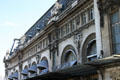 Facade sculpturess of Gare de Lyon. Paris, France.