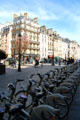 Rental bikes in Paris. Paris, France.