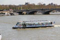 Hop-on hop-off bus boat on Seine. Paris, France.