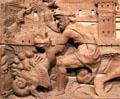 Detail of labors of Hercules frieze from castle Velez Blanco in Spain at Museum of Decorative Arts. Paris, France.
