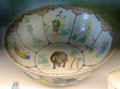 Porcelain bowl with oriental décor made by Manuf. Saint-Cloud of Paris at Museum of Decorative Arts. Paris, France.