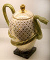 Porcelain teapot with snake handle by Sèvres at Museum of Decorative Arts. Paris, France