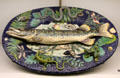 Ceramic plate with models of fish & creatures by Victor Barbizet of Paris at Museum of Decorative Arts. Paris, France.