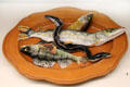 Ceramic plate with models of fish & eel by Édouard Avisseau of Tours at Museum of Decorative Arts. Paris, France