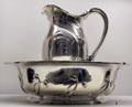 Silver pitcher & basin by Lucien Bonvallet & Ernest Cardeilhac of Paris at Museum of Decorative Arts. Paris, France.