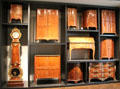 Display of woodgrain patterns on furniture at Museum of Decorative Arts. Paris, France.