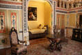 Louis-Philippe style bedroom with Renaissance decoration at Museum of Decorative Arts. Paris, France.