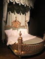 Parade bed made for courtesan Valtesse de la Bigne for her affairs by designer Edouard Lièvre at Museum of Decorative Arts. Paris, France.
