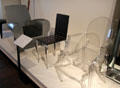 Three chairs by Philippe Starck of France at Museum of Decorative Arts. Paris, France.