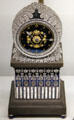 Table clock in polished blue steel with crystals by Louis-Prosper Provent of Paris at Museum of Decorative Arts. Paris, France