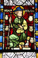 Apostle St James Major stained glass from Chapel of Chateau of Rouen at Cluny Museum. Paris, France.