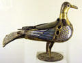 Enameled copper Eucharist dove from Limoges at Cluny Museum. Paris, France.