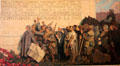Detail of Last Communiqué ending war Nov. 11, 1918 painting by George Leroux at Petit Palace Museum. Paris, France.