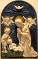 Terra cotta relief of Madonna & Child by workshop of Della Robbia of Italy at Petit Palace Museum. Paris, France.