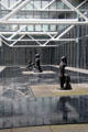 External pool with sculptures on upper deck at Georges Pompidou Center. Paris, France.