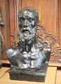 Historical painter Jean-Paul Laurens bronze bust by Auguste Rodin at Rodin Museum. Paris, France.