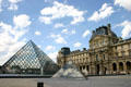 Louvre Pyramid & Richelieu Pavilion of Louvre Palace & Museum. Paris, France.