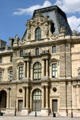 Architectural details of Colbert Pavilion of Louvre Palace & Museum. Paris, France.
