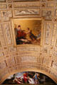Classical barrel-shaped ceiling at Louvre Museum. Paris, France.