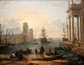Seaport in fog painting by Claude Lorrain at Louvre Museum. Paris, France.