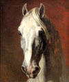 Head of a white horse painting by Théodore Géricault at Louvre Museum. Paris, France.
