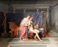 Courtship of Paris & Helen painting by Jacques-Louis David at Louvre Museum. Paris, France.