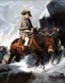 Bonaparte Crossing the Alps in 1800 painting by Paul Delaroche at Louvre Museum. Paris, France.