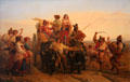 Arrival of Harvesters at Pontins Marshes painting by Léopold Robert at Louvre Museum. Paris, France.