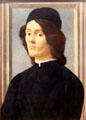 Portrait of young man by Sandro Botticelli at Louvre Museum. Paris, France.