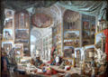 Gallery with paintings of Ancient Rome by Giovanni Paolo Pannini at Louvre Museum. Paris, France.