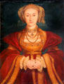 Portrait of Anne of Cleves by Hans Holbein the Younger at Louvre Museum. Paris, France.