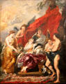 8. Birth of the Dauphin at Fontainebleau from Marie de' Medici Cycle by Peter Paul Rubens at Louvre Museum. Paris, France.