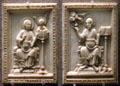 Ivory plaques of Evangelists Matthew & John at Louvre Museum. Paris, France.