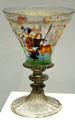 Enameled glass chalice from Venice at Louvre Museum. Paris, France.