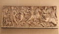 Sarcophagus front relief of lion hunt at Louvre Museum. Paris, France.