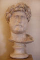 Roman Emperor Hadrian portrait head from Tunisia at Louvre Museum. Paris, France.