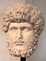 Roman Co-Emperor Lucius Verus portrait head from Algeria at Louvre Museum. Paris, France.