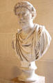 Roman Eastern Emperor Leo portrait bust at Louvre Museum. Paris, France.