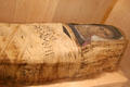 Egyptian mummy with portrait of Eudaimonis from Antinoe, Egypt at Louvre Museum. Paris, France.